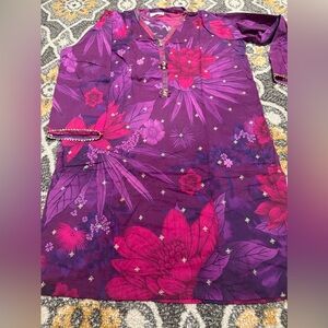 Floral Purple and Pink Dress
